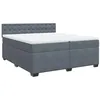 Image de vidaXL Sommier à lattes de lit et matelas Gris foncé 200x200cm Velours