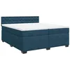 Image de vidaXL Sommier à lattes de lit et matelas Bleu 200x200 cm velours