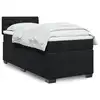 Image de vidaXL Sommier à lattes de lit avec matelas noir 90x190 cm simple velours