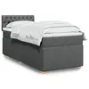 Image de vidaXL Sommier à lattes de lit avec matelas Gris foncé 80x200 cm Tissu