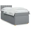 Image de vidaXL Sommier à lattes de lit avec matelas gris clair 80x200 cm tissu