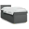 Image de vidaXL Sommier à lattes de lit et matelas Gris foncé 90x190 cm Tissu