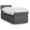 Image de vidaXL Sommier à lattes de lit et matelas Gris foncé 90x190 cm Tissu
