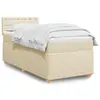 Image de vidaXL Sommier à lattes de lit et matelas Crème 90x190 cm Tissu