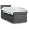 Image de vidaXL Sommier à lattes de lit avec matelas Gris foncé 90x200 cm Tissu