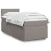 Image de vidaXL Sommier à lattes de lit avec matelas Taupe 90x200 cm Tissu