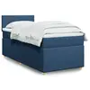 Image de vidaXL Sommier à lattes de lit avec matelas Bleu 90x200 cm Tissu