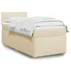 Image de vidaXL Sommier à lattes de lit avec matelas Crème 90x200 cm Tissu