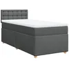 Image de vidaXL Sommier à lattes de lit avec matelas Gris foncé 90x200 cm Tissu