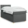 Image de vidaXL Sommier à lattes de lit avec matelas Gris foncé 90x200 cm Tissu
