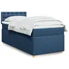 Image de vidaXL Sommier à lattes de lit avec matelas Bleu 90x200 cm Tissu