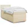Image de vidaXL Sommier à lattes de lit avec matelas Crème 100x200 cm Tissu