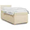 Image de vidaXL Sommier à lattes de lit avec matelas Crème 100x200 cm Tissu