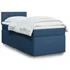 Image de vidaXL Sommier à lattes de lit avec matelas Bleu 100x200 cm Tissu