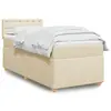 Image de vidaXL Sommier à lattes de lit avec matelas Crème 100x200 cm Tissu