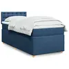 Image de vidaXL Sommier à lattes de lit avec matelas Bleu 100x200 cm Tissu