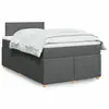Image de vidaXL Sommier à lattes de lit avec matelas Gris foncé 120x200cm Tissu