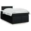 Image de vidaXL Sommier à lattes de lit avec matelas Noir 120x200 cm Tissu