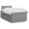 Image de vidaXL Sommier à lattes de lit avec matelas Taupe 120x200 cm Tissu