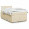 Image de vidaXL Sommier à lattes de lit avec matelas Crème 120x200 cm Tissu