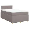 Image de vidaXL Sommier à lattes de lit avec matelas Taupe 120x200 cm Tissu