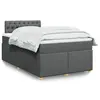 Image de vidaXL Sommier à lattes de lit avec matelas Gris foncé 120x200cm Tissu