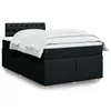 Image de vidaXL Sommier à lattes de lit avec matelas Noir 120x200 cm Tissu
