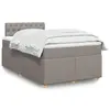 Image de vidaXL Sommier à lattes de lit avec matelas Taupe 120x200 cm Tissu