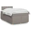 Image de vidaXL Sommier à lattes de lit avec matelas Taupe 120x200 cm Tissu