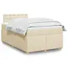 Image de vidaXL Sommier à lattes de lit avec matelas Crème 120x200 cm Tissu