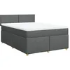 Image de vidaXL Sommier à lattes de lit avec matelas Gris foncé 140x190cm Tissu