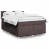Image de vidaXL Sommier à lattes de lit avec matelas Marron foncé 140x190 cm