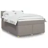 Image de vidaXL Sommier à lattes de lit avec matelas Taupe 140x190 cm Tissu