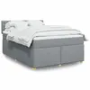 Image de vidaXL Sommier à lattes de lit avec matelas Gris clair 140x190cm Tissu