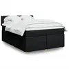 Image de vidaXL Sommier à lattes de lit avec matelas Noir 140x190 cm Tissu