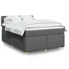 Image de vidaXL Sommier à lattes de lit avec matelas Gris foncé 140x190cm Tissu