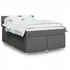 Image de vidaXL Sommier à lattes de lit avec matelas Gris foncé 140x200cm Tissu