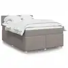 Image de vidaXL Sommier à lattes de lit avec matelas Taupe 140x200 cm Tissu