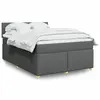 Image de vidaXL Sommier à lattes de lit avec matelas Gris foncé 140x200cm Tissu