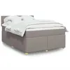 Image de vidaXL Sommier à lattes de lit avec matelas Taupe 140x200 cm Tissu