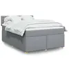 Image de vidaXL Sommier à lattes de lit avec matelas Gris clair 140x200cm Tissu