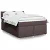 Image de vidaXL Sommier à lattes de lit avec matelas Marron foncé 140x200 cm