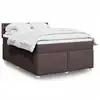 Image de vidaXL Sommier à lattes de lit avec matelas Marron foncé 140x200 cm