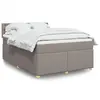 Image de vidaXL Sommier à lattes de lit avec matelas Taupe 140x200 cm Tissu