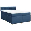 Image de vidaXL Boxspring met matras stof blauw 140x200 cm