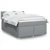 Image de vidaXL Sommier à lattes de lit avec matelas Gris clair 160x200cm Tissu