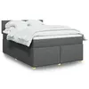 Image de vidaXL Sommier à lattes de lit avec matelas Gris foncé 160x200cm Tissu