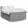 Image de vidaXL Sommier à lattes de lit avec matelas Gris clair 160x200cm Tissu