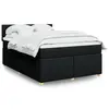 Image de vidaXL Sommier à lattes de lit avec matelas Noir 160x200 cm Tissu