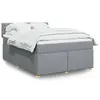 Image de vidaXL Sommier à lattes de lit avec matelas Gris clair 160x200cm Tissu